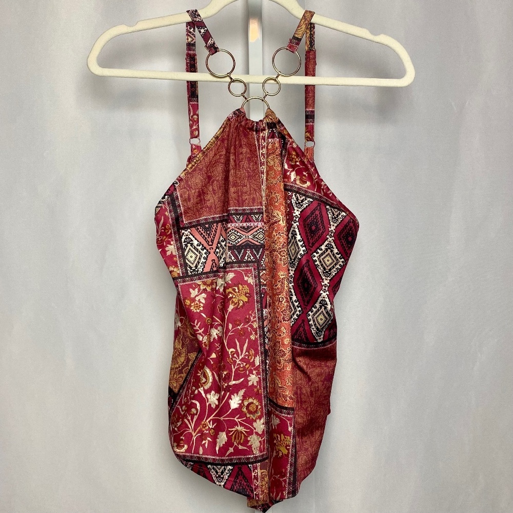 💙 5/$15 Gold Ring Neckline Handkerchief retro Y2K indie Spaghetti Strap S